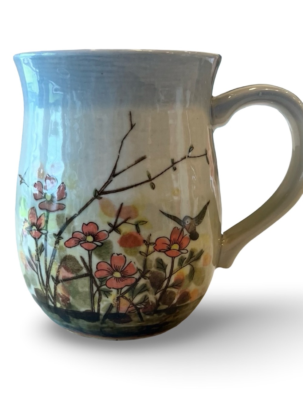 Otagiri Floral Hummingbird Stoneware Mug